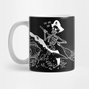 Skeleton Pirate Riding Shark Mug